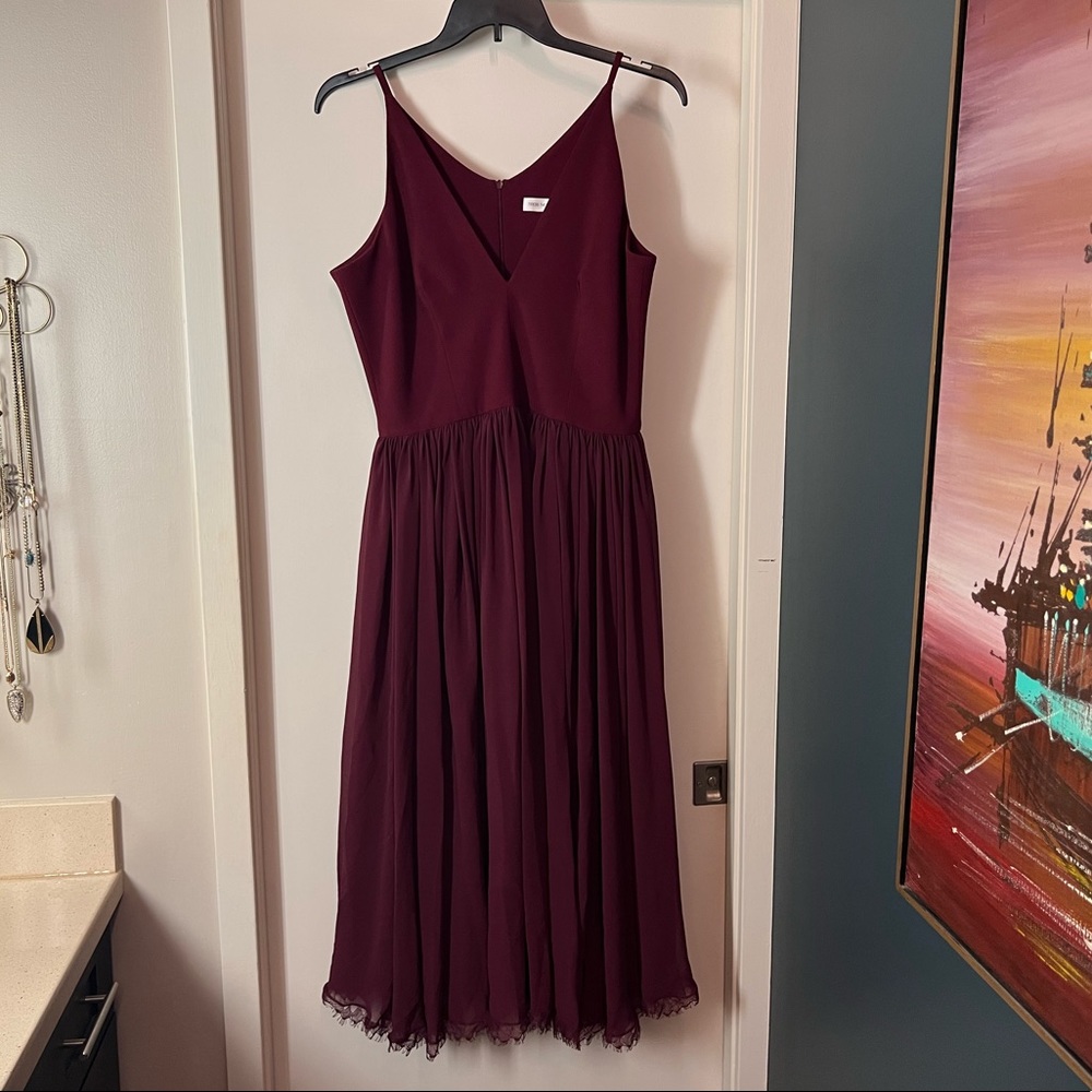 Dress the Population Burgundy Midi Dress